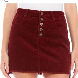 Raw hem mini skirt